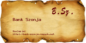 Bank Szonja névjegykártya